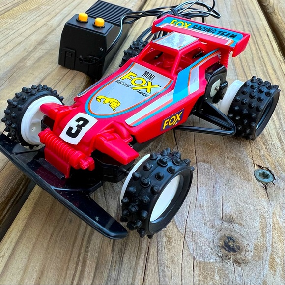 VINTAGE but BRAND NEW 🤯 & working Mini Fox Racing Red car Wired Remote Control - Picture 1 of 16